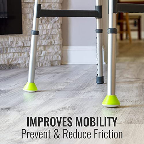 HealthSmart Walker Glides, Walker Caps or Walker Pads also for Rollators, Universal Fit, Pack of 2